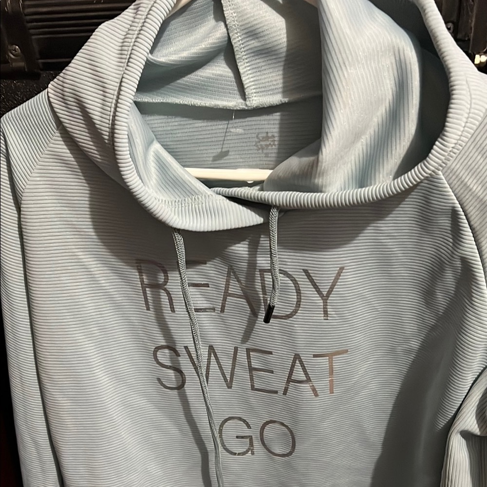 Light Blue Hoodie with Motivational Print